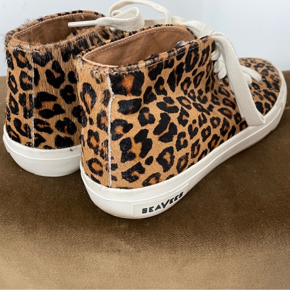 SeaVees Leopard Print Calf Skin Mid High Tops 8 - Picture 3 of 8